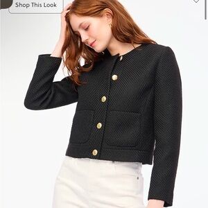 Jcrew Tweed lady jacket black size 6